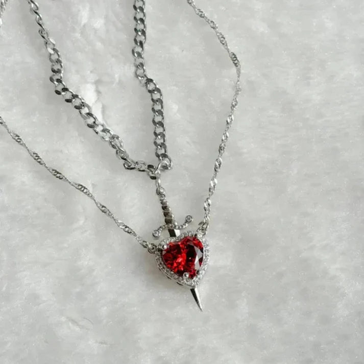 Heart Sword Necklace