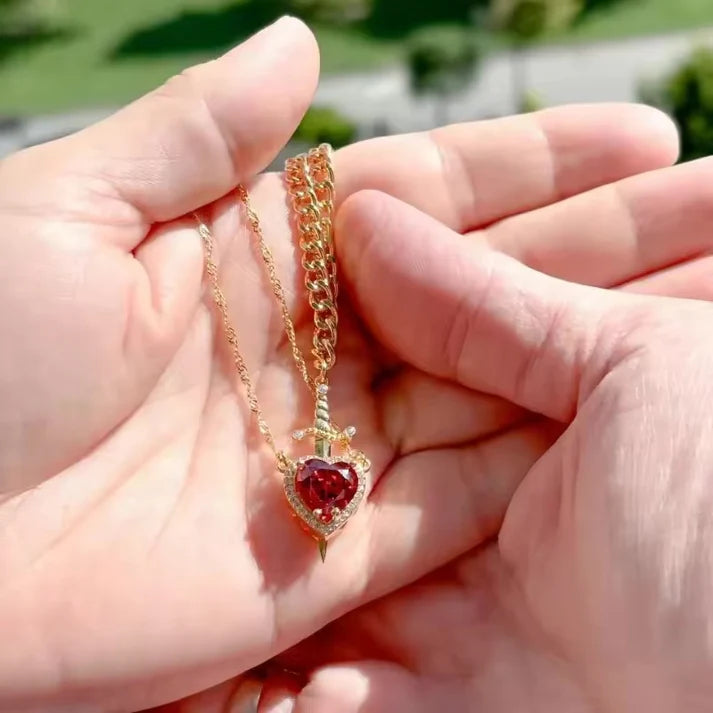 Heart Sword Necklace